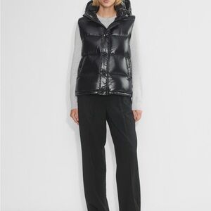Shiny Black Puffer Vest